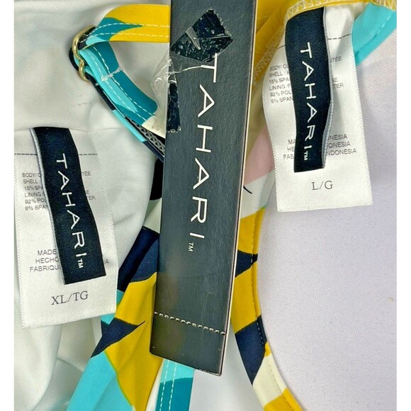 Tahari Bikini‎ Set NWT Bold Large Padded Push Up Twist Top XL High Waist Bottoms - Picture 9 of 9